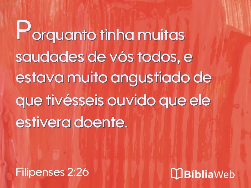 Filipenses 2:26 em imagem para compartilhar