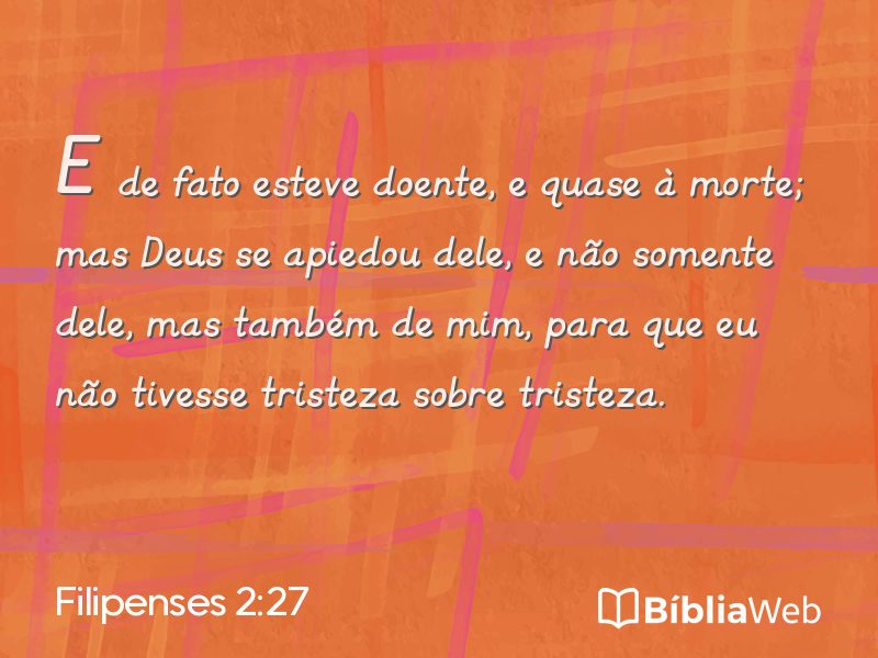 Filipenses 2:27 em imagem para compartilhar