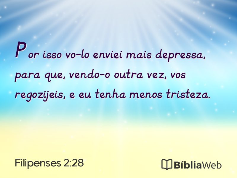 Filipenses 2:28 em imagem para compartilhar