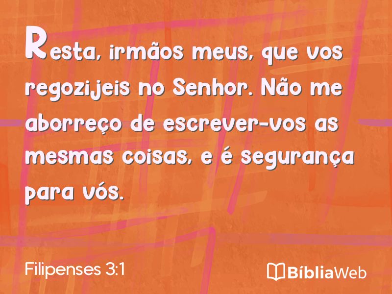 Filipenses 3:1 em imagem para compartilhar