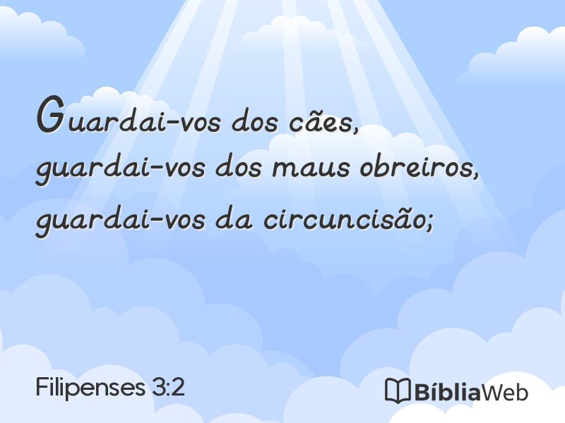 Filipenses 3:2 em imagem para compartilhar