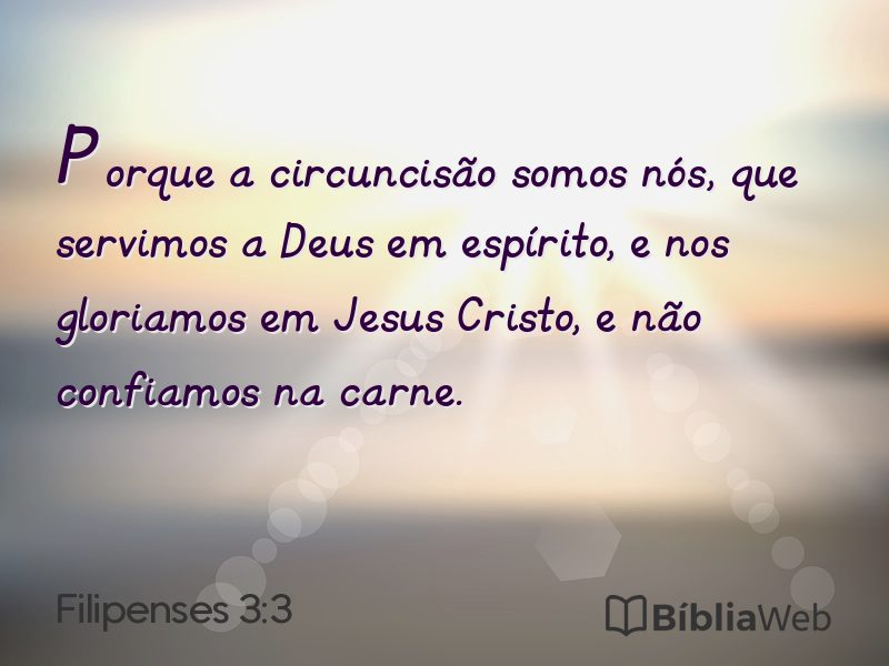 Filipenses 3:3 em imagem para compartilhar