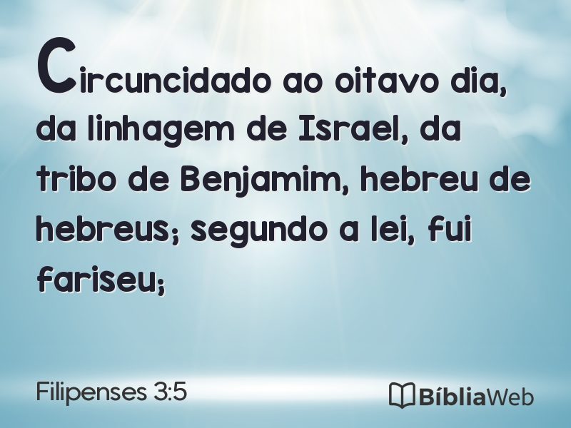 Filipenses 3:5 em imagem para compartilhar