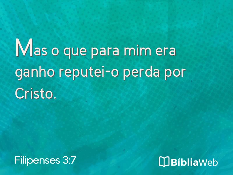 Filipenses 3:7 em imagem para compartilhar