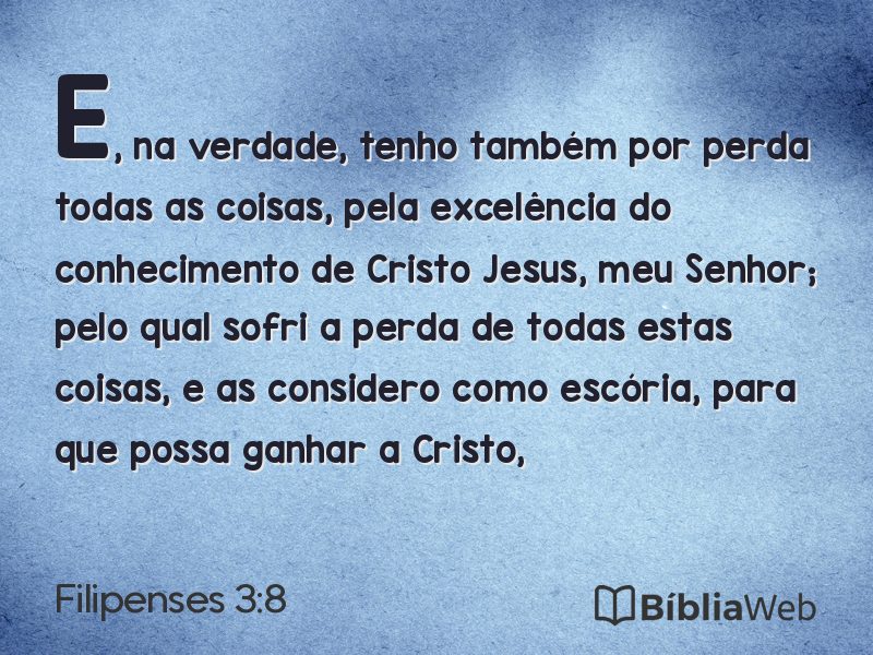 Filipenses 3:8 em imagem para compartilhar