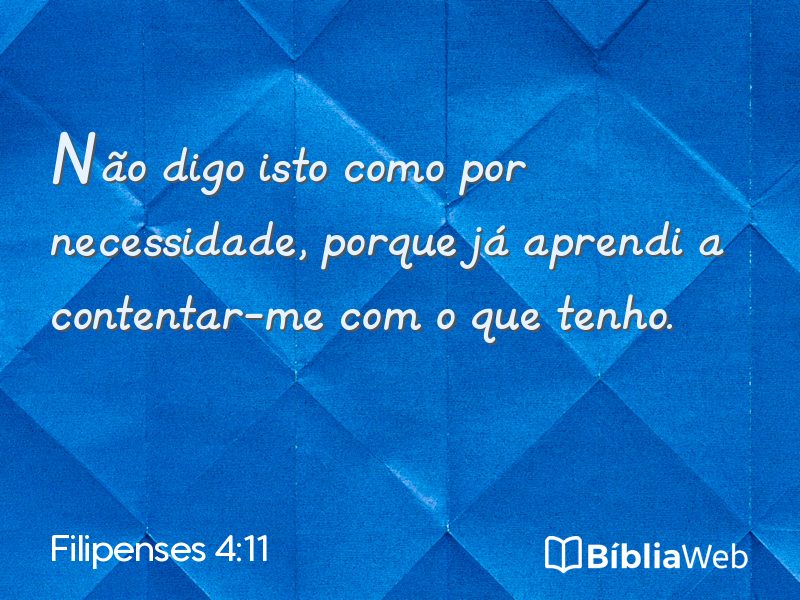 Filipenses 4:11 em imagem para compartilhar