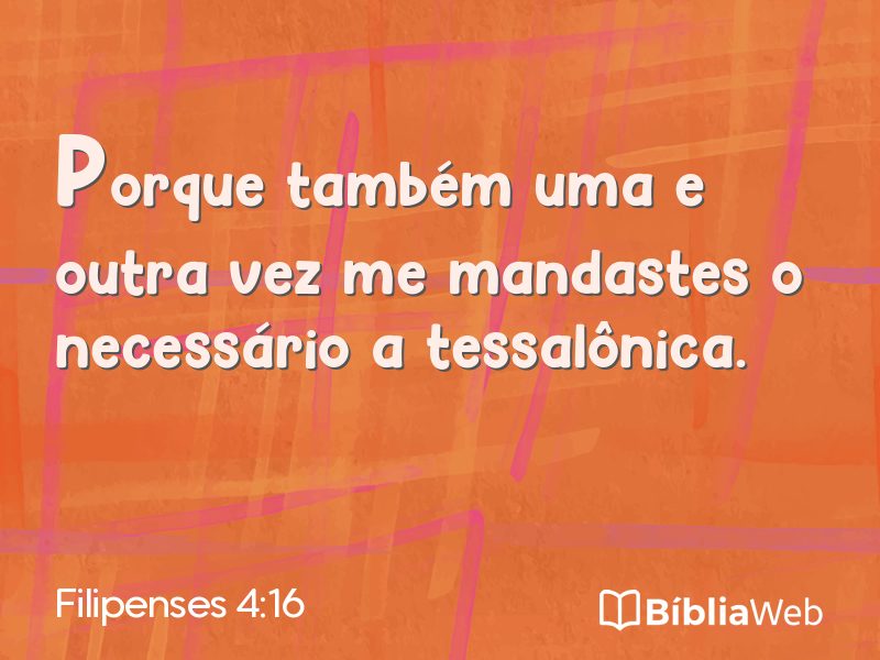 Filipenses 4:16 em imagem para compartilhar