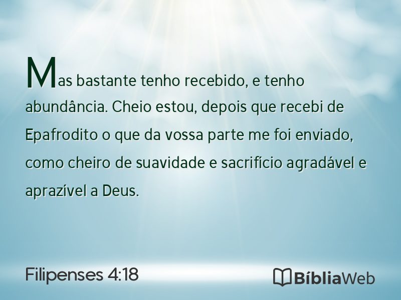 Filipenses 4:18 em imagem para compartilhar