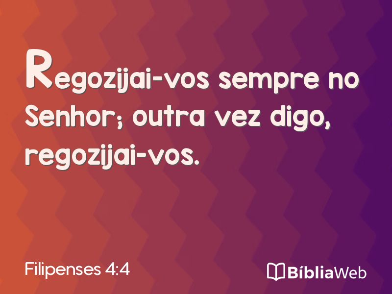 Filipenses 4:4 em imagem para compartilhar