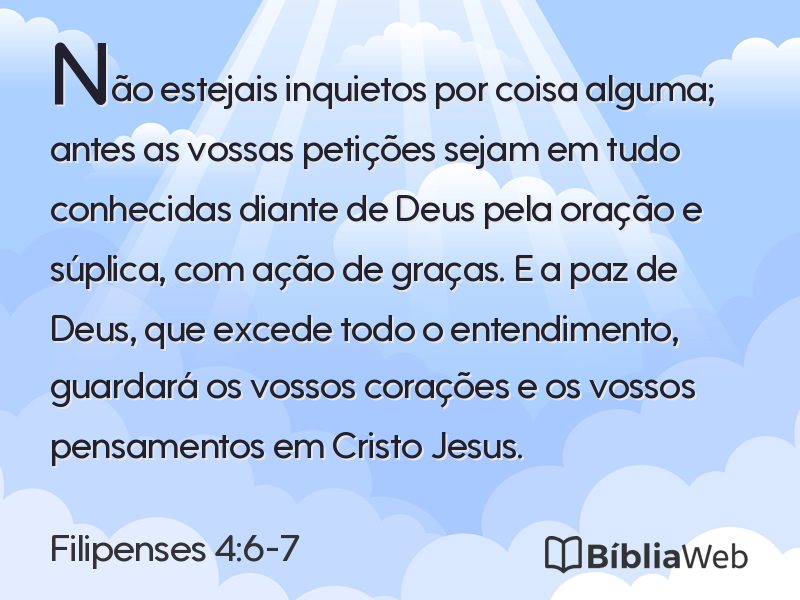 Filipenses 4:6-7 em imagem para compartilhar