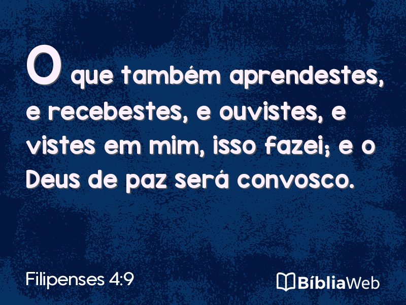 Filipenses 4:9 em imagem para compartilhar