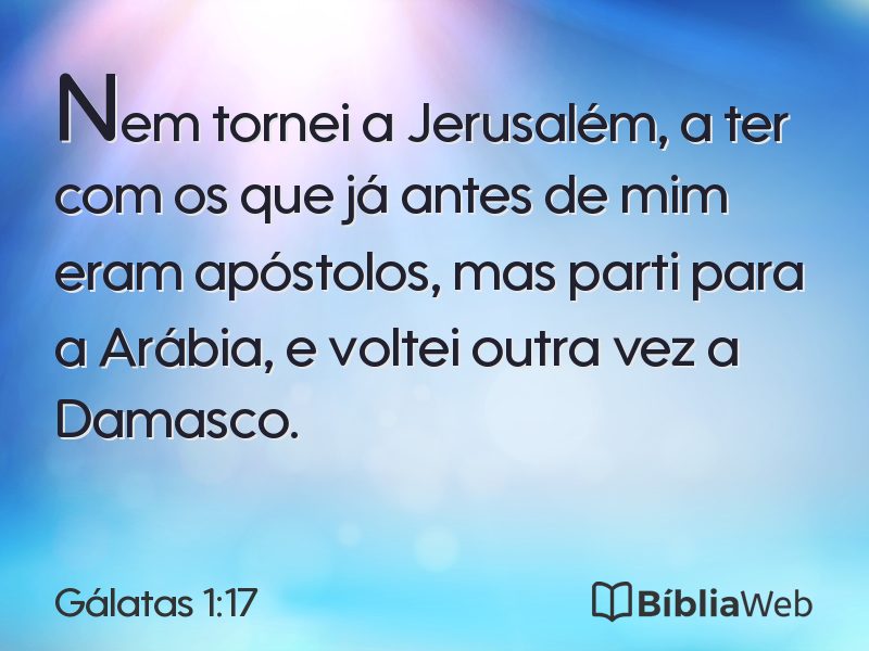 Gálatas 1:17 em imagem para compartilhar