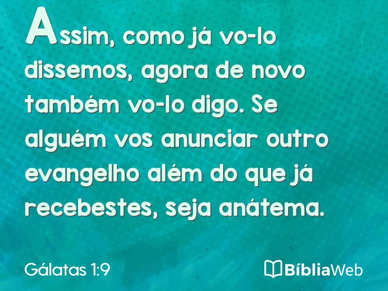 Gálatas 1:9 em imagem para compartilhar