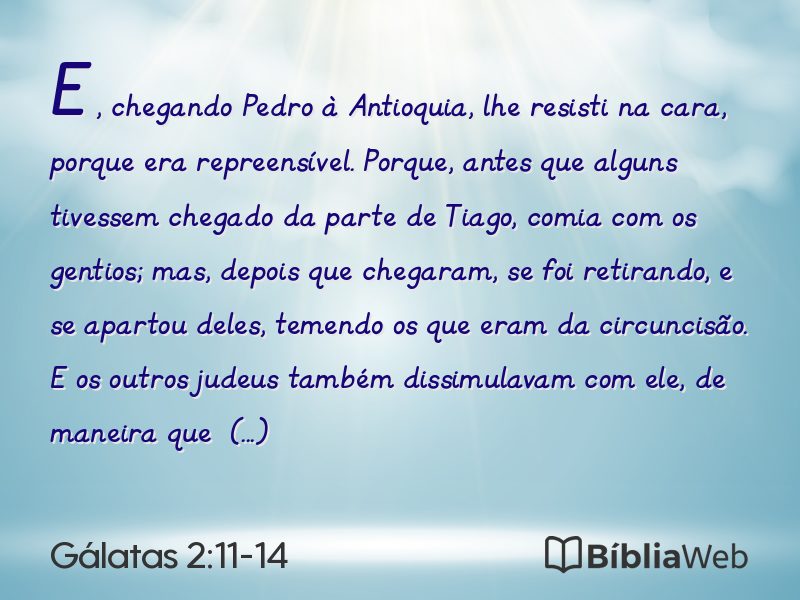Gálatas 2:11-14 em imagem para compartilhar
