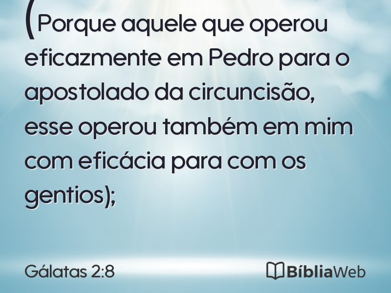 Gálatas 2:8 em imagem para compartilhar