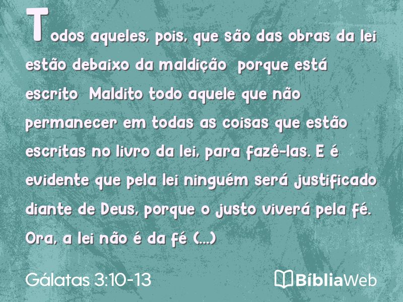 Gálatas 3:10-13 em imagem para compartilhar
