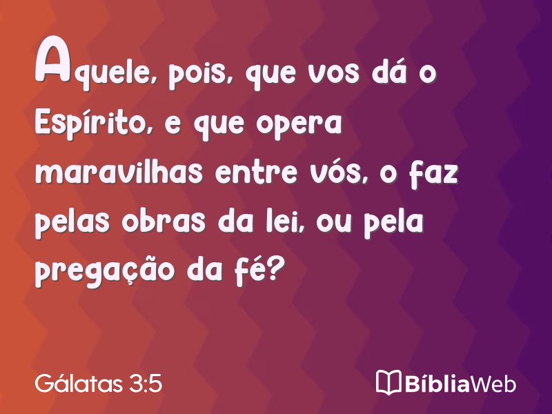 Gálatas 3:5 em imagem para compartilhar