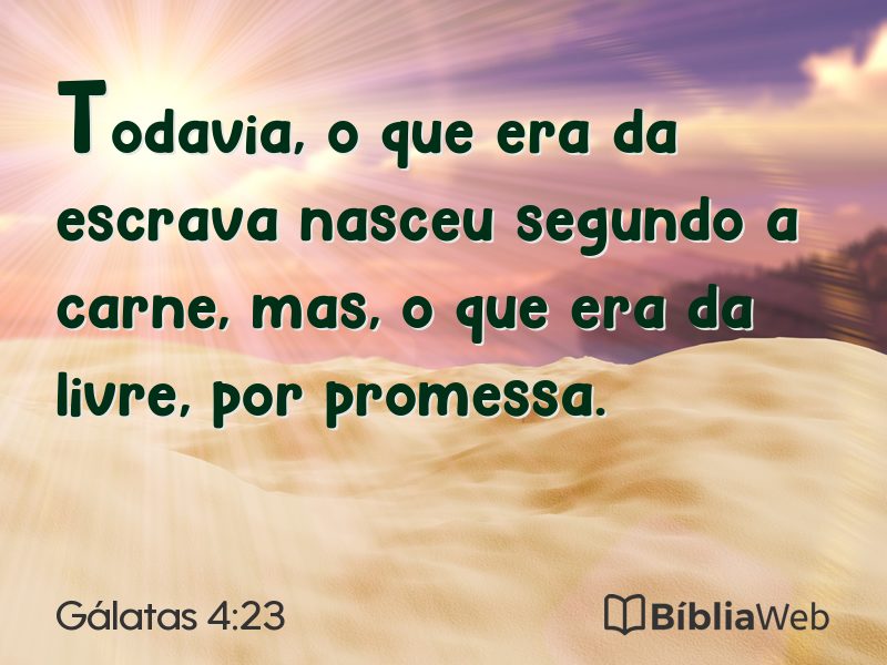 Gálatas 4:23 em imagem para compartilhar