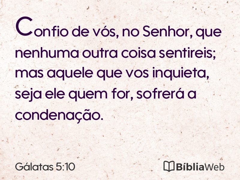 Gálatas 5:10 em imagem para compartilhar