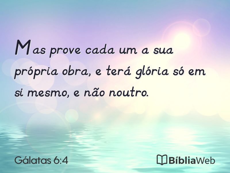 Gálatas 6:4 em imagem para compartilhar