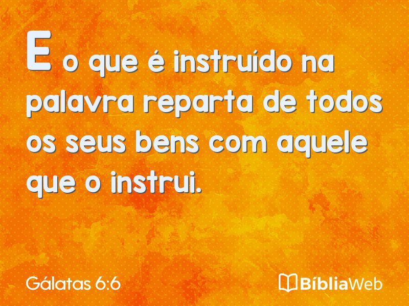 Gálatas 6:6 em imagem para compartilhar