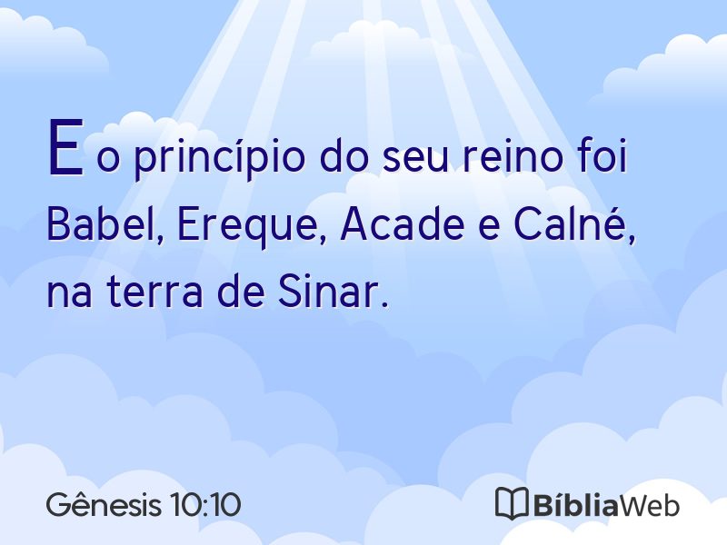 Gênesis 10:10 em imagem para compartilhar