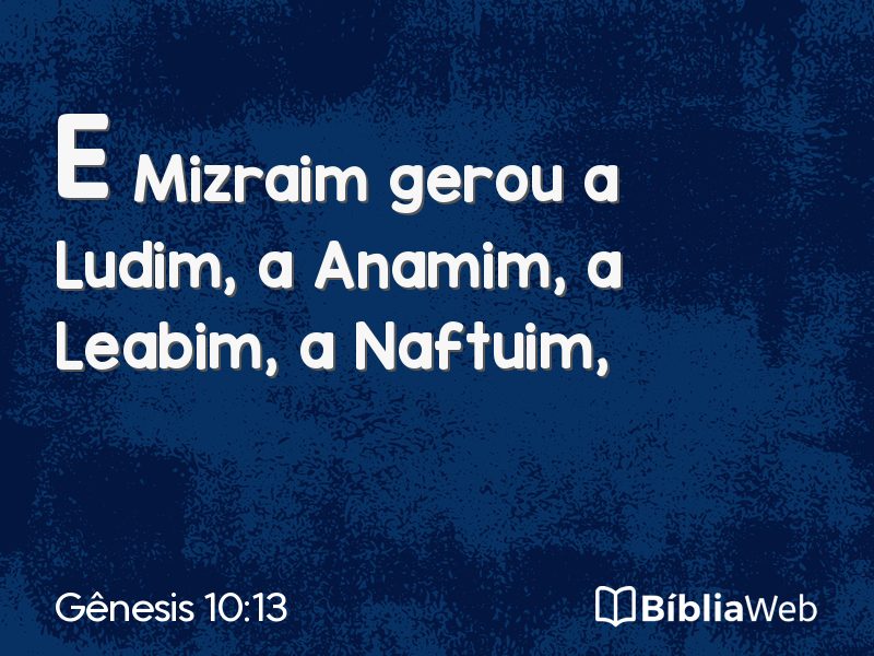 Gênesis 10:13 em imagem para compartilhar