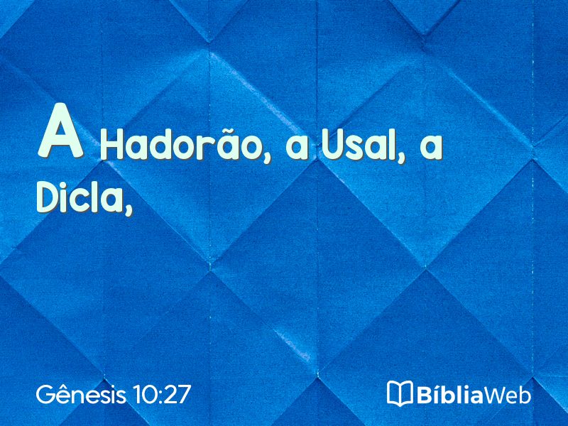 Gênesis 10:27 em imagem para compartilhar