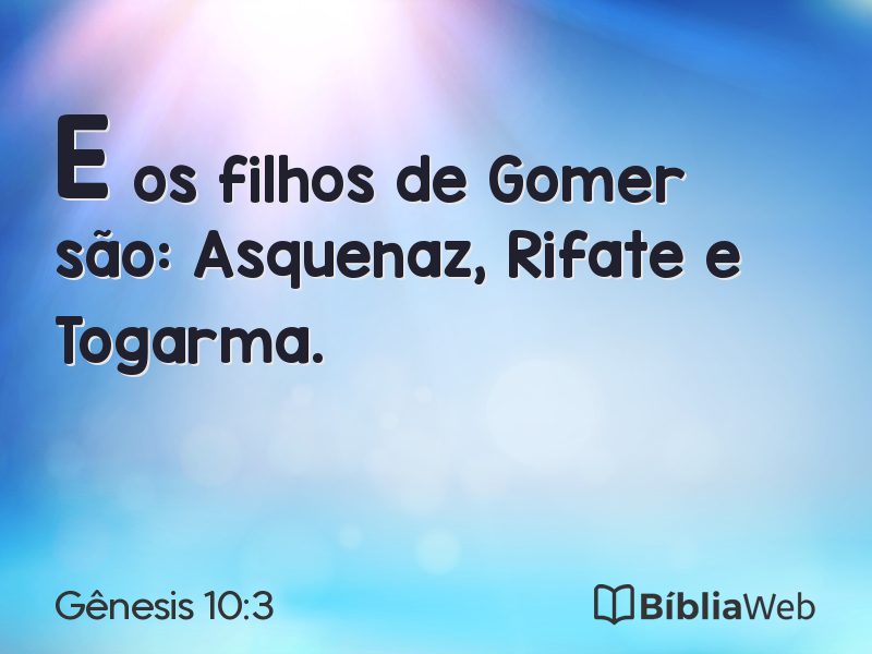 Gênesis 10:3 em imagem para compartilhar