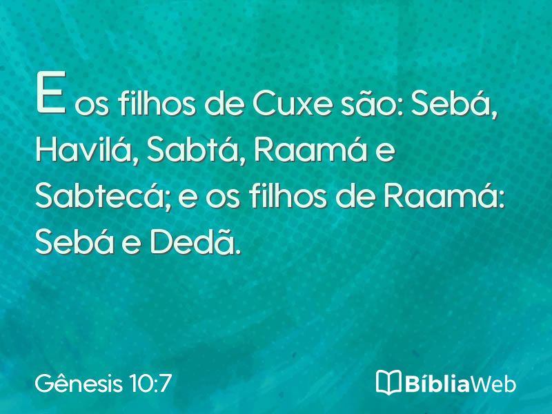 Gênesis 10:7 em imagem para compartilhar