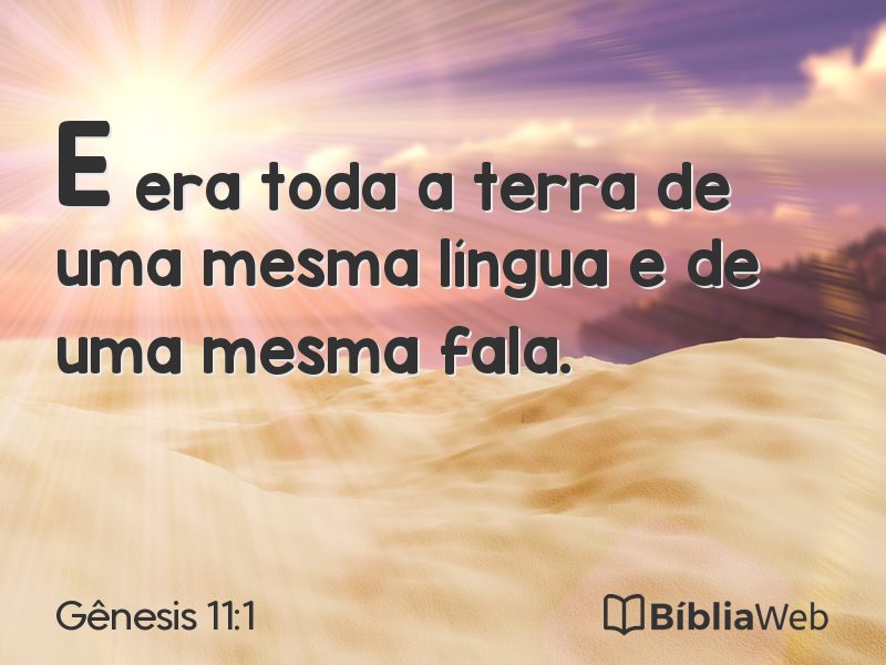 Gênesis 11:1 em imagem para compartilhar