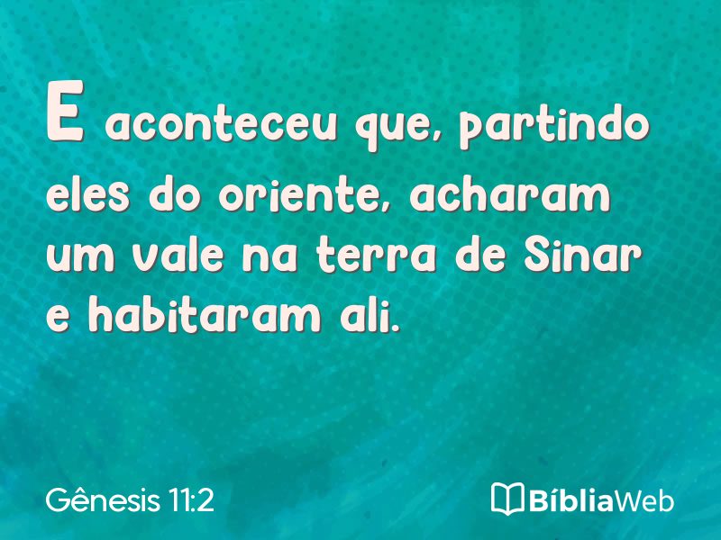 Gênesis 11:2 em imagem para compartilhar