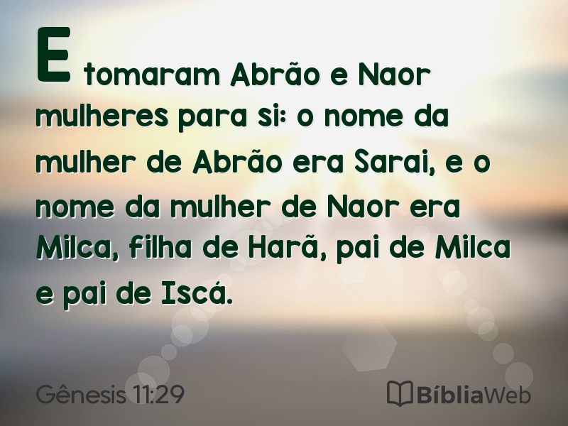 Gênesis 11:29 em imagem para compartilhar