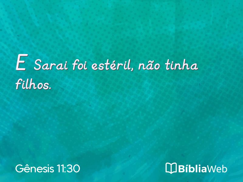 Gênesis 11:30 em imagem para compartilhar