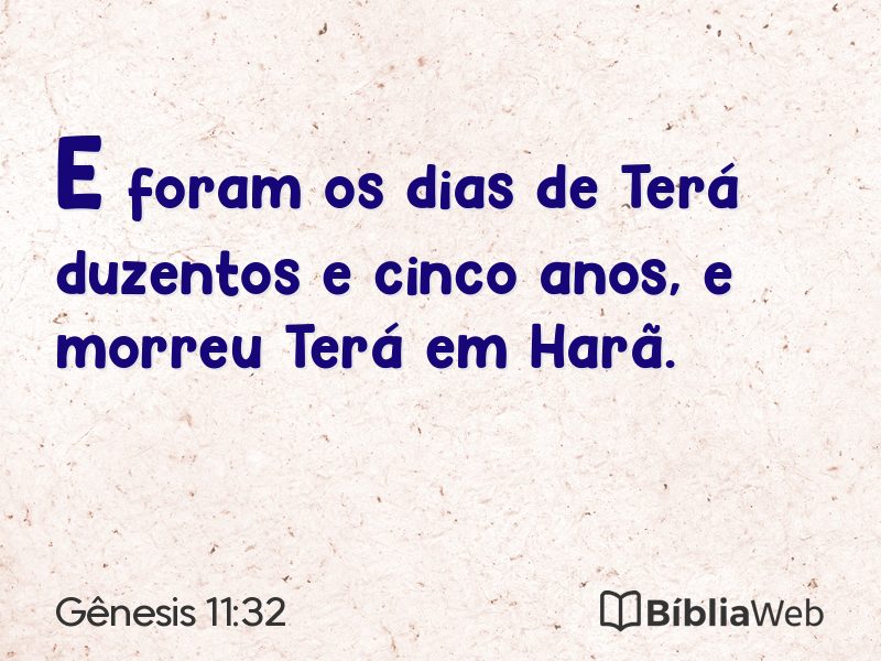 Gênesis 11:32 em imagem para compartilhar