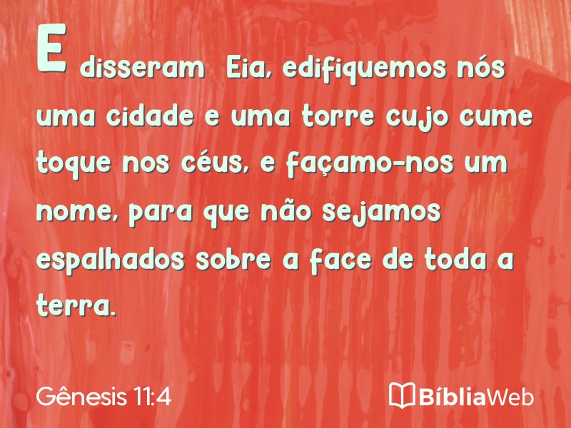 Gênesis 11:4 em imagem para compartilhar