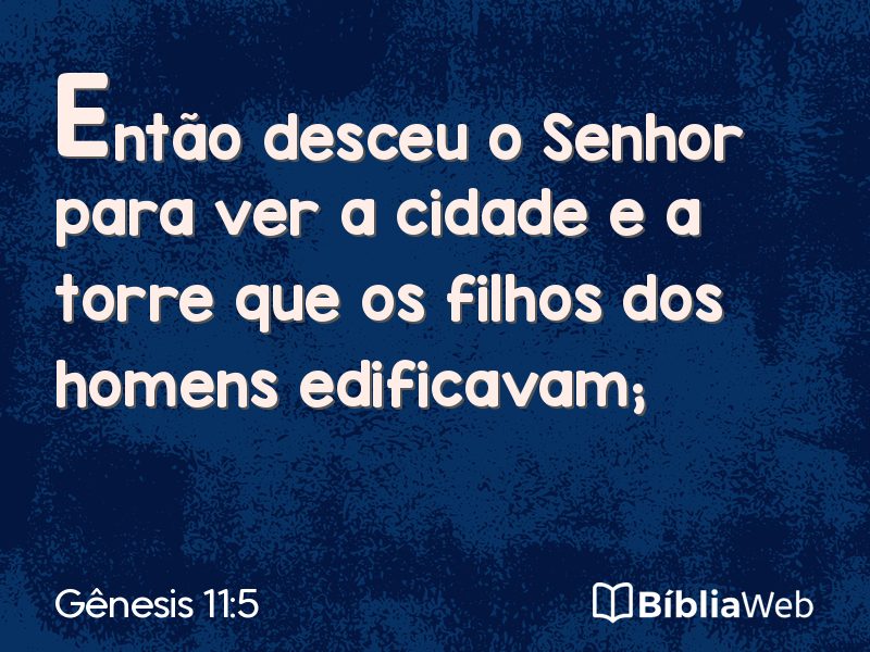 Gênesis 11:5 em imagem para compartilhar