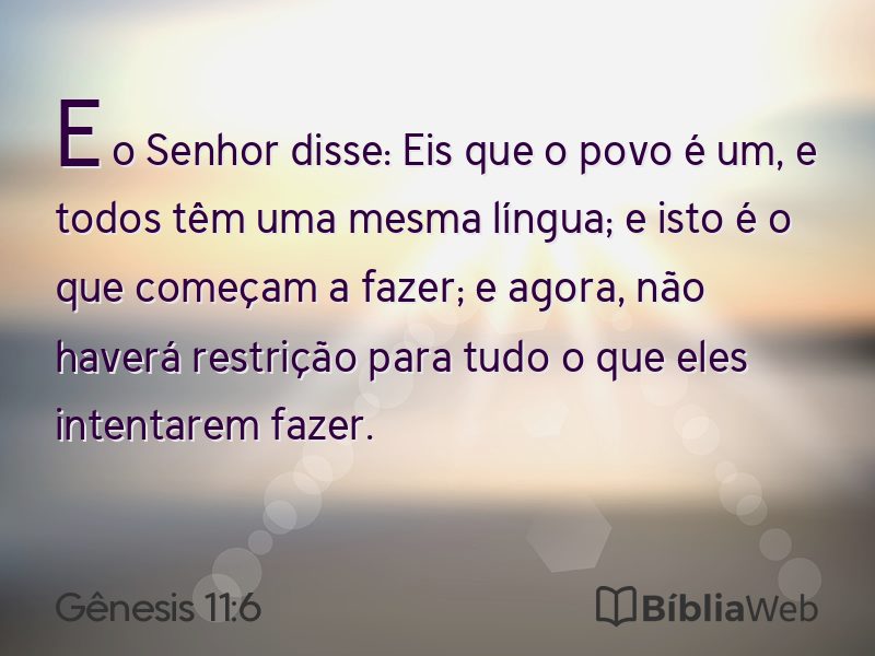 Gênesis 11:6 em imagem para compartilhar
