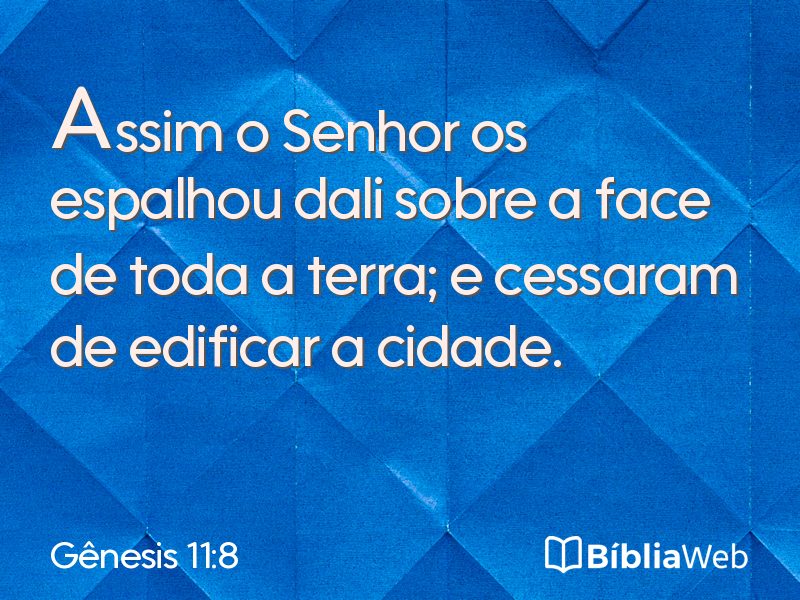 Gênesis 11:8 em imagem para compartilhar