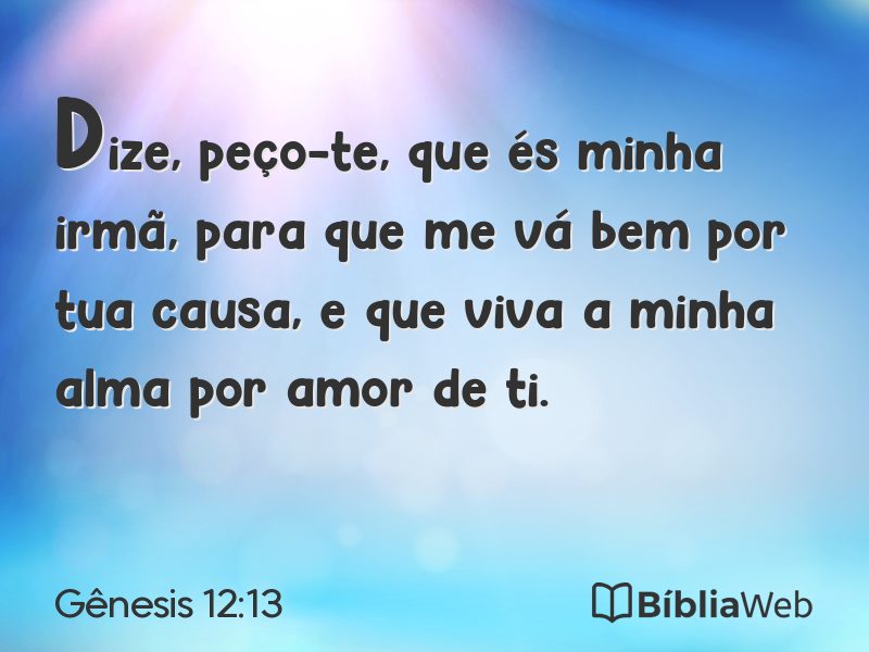 Gênesis 12:13 em imagem para compartilhar