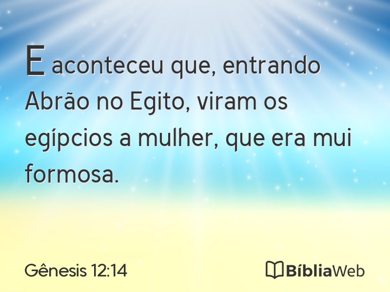 Gênesis 12:14 em imagem para compartilhar