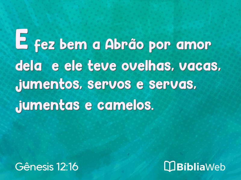 Gênesis 12:16 em imagem para compartilhar