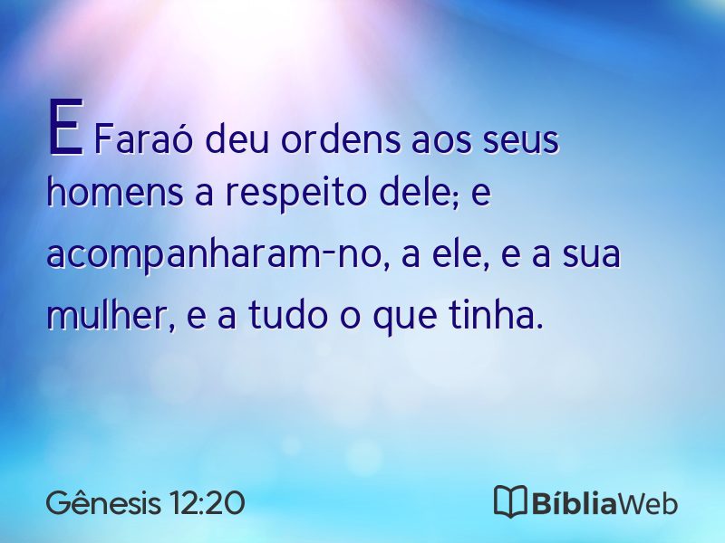 Gênesis 12:20 em imagem para compartilhar