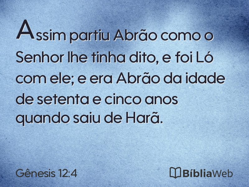 Gênesis 12:4 em imagem para compartilhar