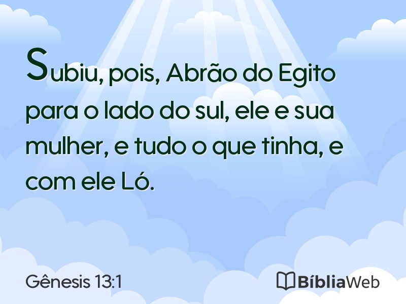 Gênesis 13:1 em imagem para compartilhar