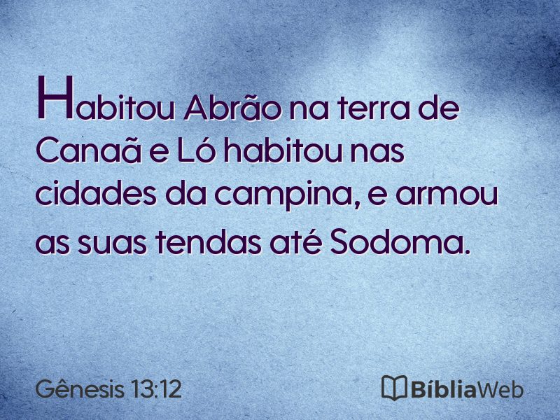Gênesis 13:12 em imagem para compartilhar