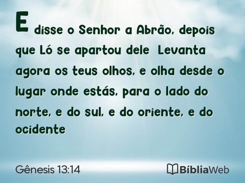 Gênesis 13:14 em imagem para compartilhar