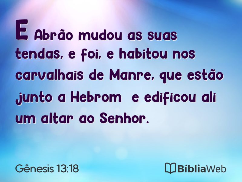 Gênesis 13:18 em imagem para compartilhar