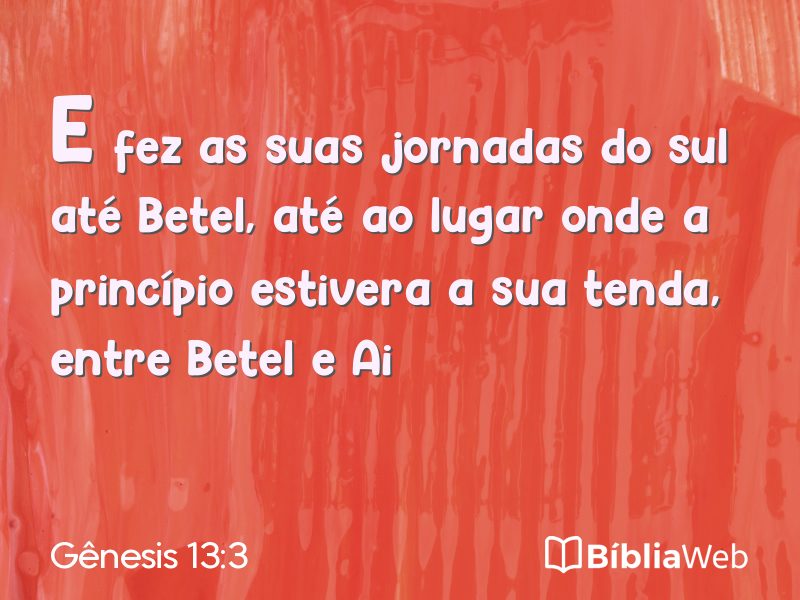 Gênesis 13:3 em imagem para compartilhar