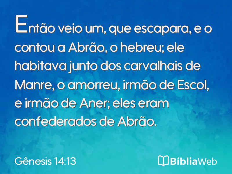 Gênesis 14:13 em imagem para compartilhar
